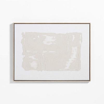 CRATE & BARREL CUADRO DE LIENZO ENMARCADO BRIGHT SANDS COLOR MARRON TOSTADO