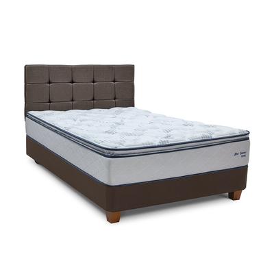 DRIMER DORMITORIO AMERICANO OZONO QUEEN MARRON + 2 ALMOHADAS + 1 PROTECTOR