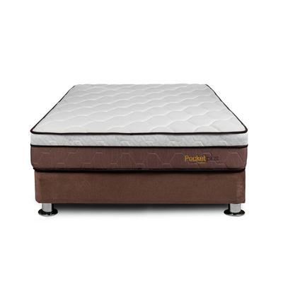 EL CISNE CAMA BOX TARIMA POCKET PLUS KING + 2 ALMOHADAS