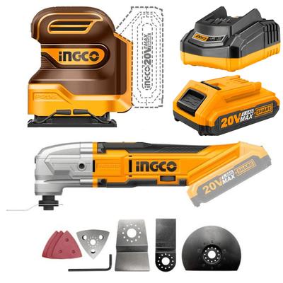 INGCO COMBO LIJADORA ORBITAL 20V + HERRAMIENTA MULTIFUNCION 20V INGCO CSHSLI20141-CMLI2001 2 PIEZAS