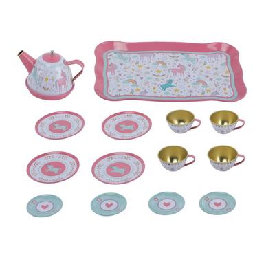 KIDS N PLAY SET DE TE METALICO CON BANDEJA UNICORNIO 15 PZAS