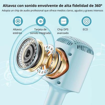 MICROFONO INALAMBRICO KARAOKE E-4905 C CON ALTAVOZ CAMBIO DE VOZ
