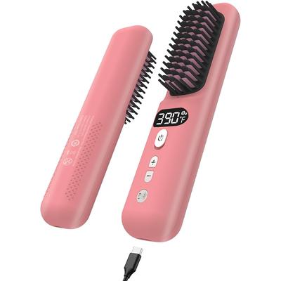 MINI CEPILLO ALISADOR RECARGABLE PORTABLE CON PANTALLA LED CONTROL TEMPERATURA