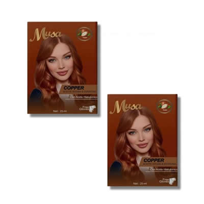 MUSA SHAMPOO TINTE COBRIZO 6.43 25ML X 10 SACHETS 2 UND