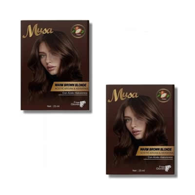 MUSA SHAMPOO TINTE MARRON CLARO INTENSO 5.3 25ML X 10 SACHETS 2 UNIDADES