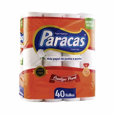 PARACAS PAPEL HIGIENICO DOBLE HOJA NARANJA EMPAQUE 40 UND