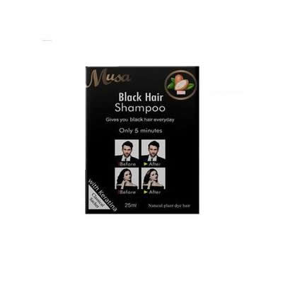 SHAMPOO TINTE MUSA 1N CON KERATINA 25ML X 10 SACHETS