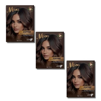 SHAMPOO TINTE MUSA CAFE 1B ARGAN 25ML X 10 SACHETS 3 UND