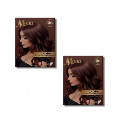 SHAMPOO TINTE MUSA CAOBA 4.43 25ML X 10 SACHETS 2 UND