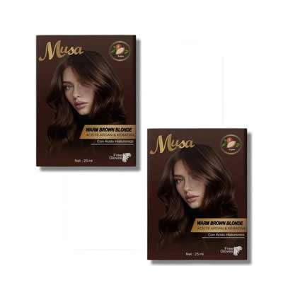 TINTE MUSA CASTAÑO 1C ARGAN 25ML X 10 SACHETS 2 UNIDADES