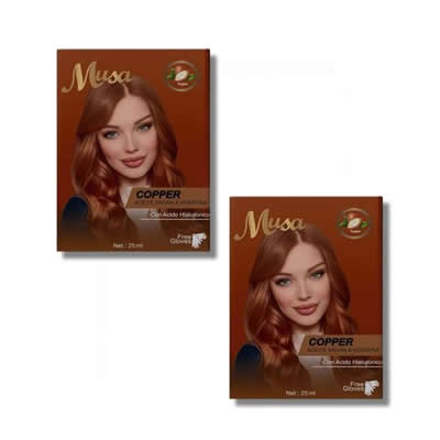 TINTE MUSA MIEL 6.1 CON ARGAN 25ML X 10 SACHETS 2 UNIDADES