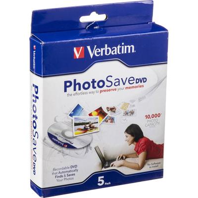 VERBATIM DVD-R PHOTOSAVE PAQUETE SLIM 5 ARCHIVA 2000 FOTOS DISCO GRABABLE