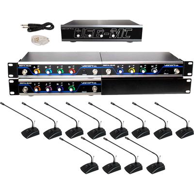 VOCOPRO USB-CONFERENCE-12 SISTEMA MICROFONO INALAMBRICO USB INTERFACE PAQUETE 12 PERSONAS