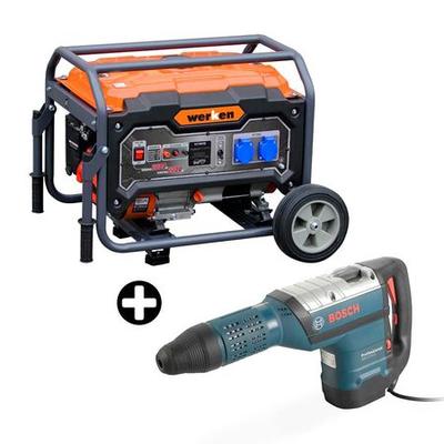 COMBO ROTOMARTILLO BOSCH GBH 12-52D 1700W + GENERADOR WERKEN FG2500 2500W