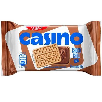 GALLETA CASINO CHOCOLATE 2 PAQUETES DE 6 UNIDADES C/U