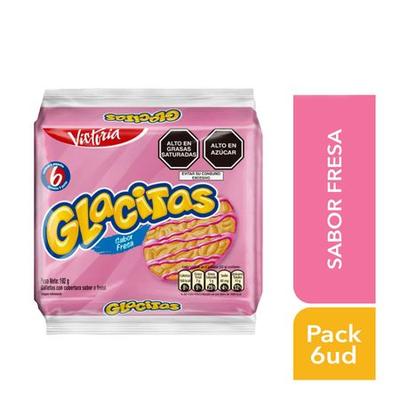 GLACITAS GALLETA FRESA 2 PAQUETES DE 6 UNIDADES C/U