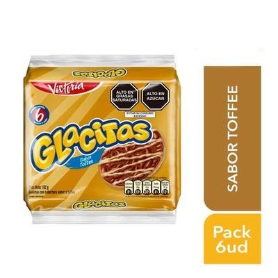GLACITAS GALLETA TOFFEE 2 PAQUETES DE 6 UNIDADES C/U