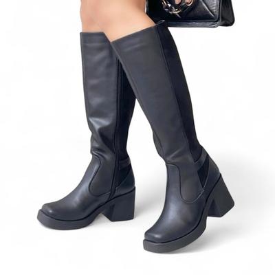 BOTA MUJER PUNTA CUADRADA GAMUZA POSTERIOR 1299 5C-75