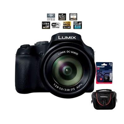 CAMARA PANASONIC LUMIX FZ80 4K ESTUCHE MEMORIA 64GB DC-FZ80DPP-K