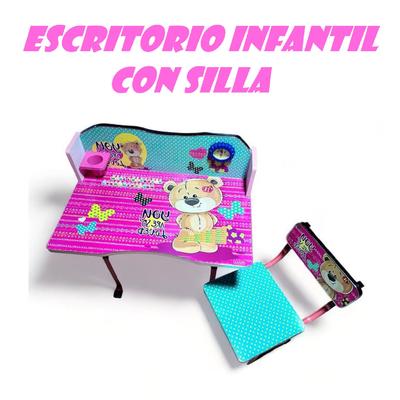 MESA DE ESTUDIOS ESCRITORIO Y SILLA PARA NIÑO OSITO
