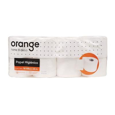 PAPEL HIGIENICO ORANGE 100% PULPA 16 ROLLOS X 65M