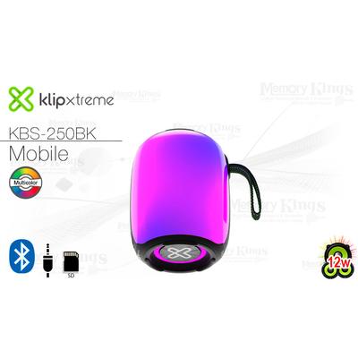 PARLANTE KLIP XTREME ZOUNDFIRE KBS-250BK BLUETOOTH 12W IPX LECTOR SD