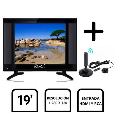 TELEVISOR DIORE 19 PULGADAS DIGITAL HD DIO MAS ANTENA SEÑAL DIGITAL HDTV-1 DC19D ANTENA