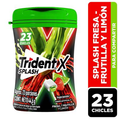 TRIDENT CHICLE SIN AZUCAR X SPLASH FRESA Y LIMON 23UN