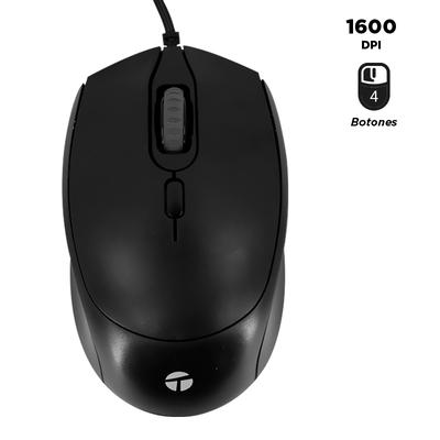 MOUSE TEROS TE-1222S 800-1200-1600 DPI USB 4 BOTONES
