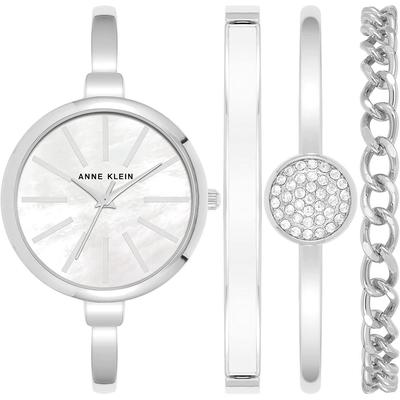RELOJ ANNE KLEIN FEMENINO SET PULSERAS PLATEADO AK/1470GNST