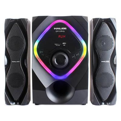 PARLANTE HALION HA-G64 LIBERTY 2.1 SUBWOOFER LUCES LED RGB USB SD BT FM