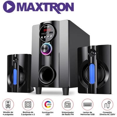 PARLANTE MAXXTRON MAX S202 ZENITH USB BT AUX ILUMINACION LED