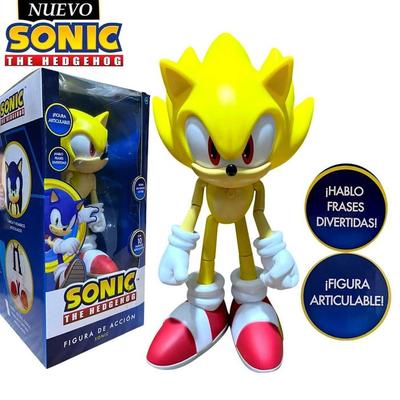 SONIC MUÑECO SUPER SONIC THE HEDGEHOG MUSICAL Y ARTICULABLE AMARILLO M1