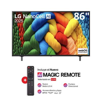 TELEVISOR LG NANOCELL 86 UHD 4K SMART TV THINQ AI 86NANO80ASA
