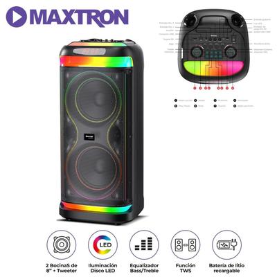 TORRE SONIDO MAXTRON HYPNOTIC MX 808 LED RGB CON MICROFONO