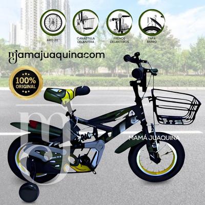 BICICLETA EKIDS GUNGOR II ARO 20 CON CANASTA Y LLANTAS DE APOYO