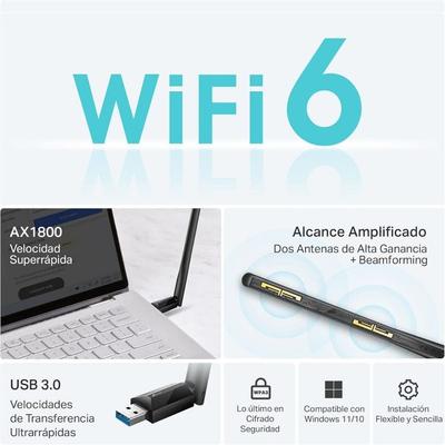 ADAPTADOR USB TP-LINK ARCHER TX35U PLUS WIFI 6 AX1800