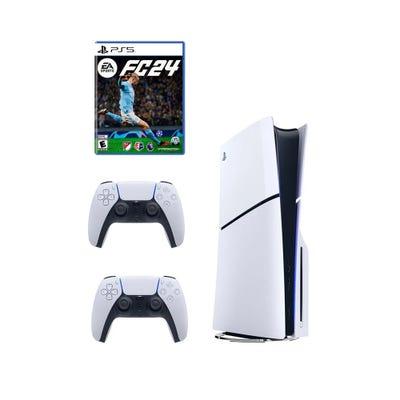 CONSOLA PLAYSTATION 5 SLIM PS5 LECTORA +DUALSENSE PLATEADO +VIDEOJUEGO EA SPORTS FC 24