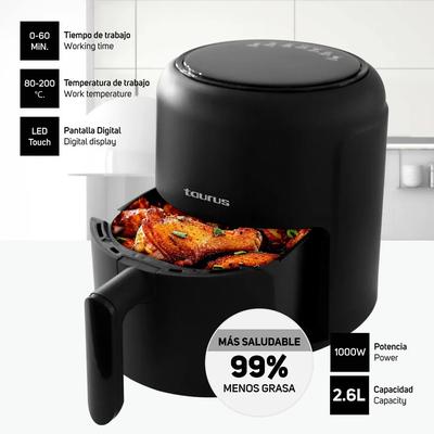 FREIDORA DE AIRE TAURUS BLACK FRYER 2.6L 1000W