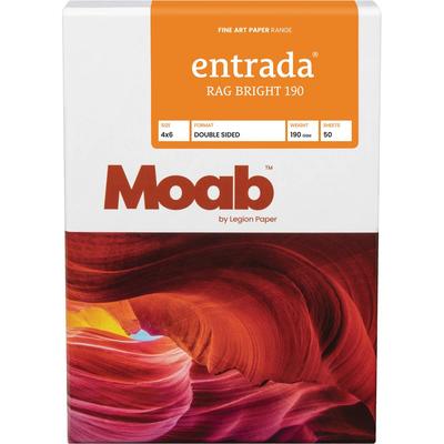 PAPEL MOAB ENTRADA RAG BRIGHT 190 4X6 50 HOJAS 100 FIBRA ALGODON 190GSM 15 5 MIL