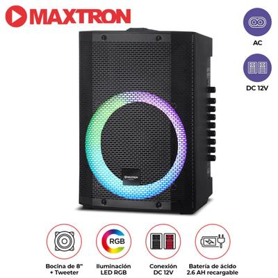 PARLANTE MAXTRON ASPIRE MX 300 USB BT LED RGB + MICROFONO