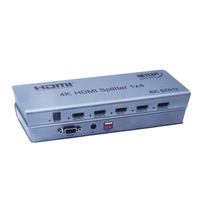 SPLITTER HDMI NETCOM 1X4 METALICO 2 0 4K 60HZ
