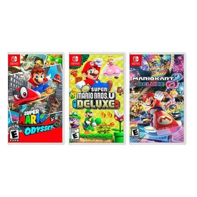 VIDEOJUEGO NEW SUPER MARIO BROS U + SUPER MARIO ODYSSEY + MARIO KART 8 DELUXE PARA NINTENDO SWITCH
