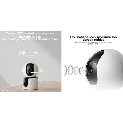 CAMARA SEGURIDAD XIAOMI C300 DUAL 3MP 2 LENTE DETECCION IA PERSONA AUDIO BIDIRECCIONAL