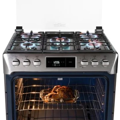 COCINA A GAS INDURAMA 5 HORNILLA CROMA ROMA ZAFIRO