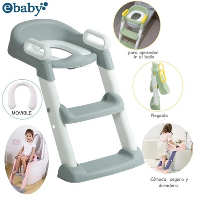 EBABY ESCALERA DE BANO PARA BEBE CON REPOSABRAZOS PLEGABLE