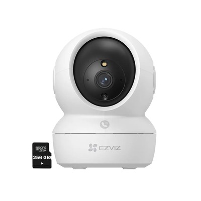 EZVIZ CAMARA SEGURIDAD H6C 3MP PRO WIFI GIRA 360 LLAMADA APP + MICRO SD 256GB