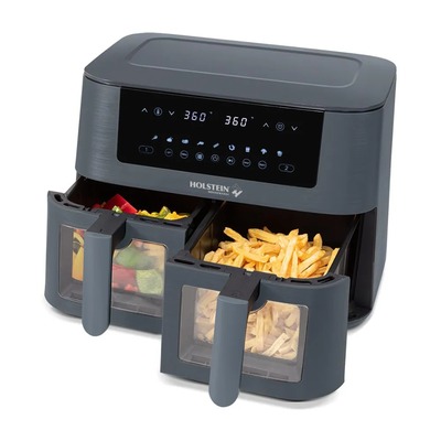 FREIDORA AIRE DIGITAL HOLSTEIN HH-09114021DG-V03 DOBLE CANASTA 8L