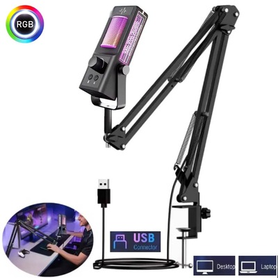 MICROFONO GAMER PC USB LUZ RGB DINAMICO ESCRITORIO SZ13001