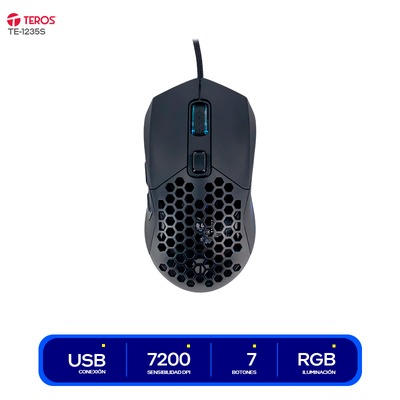 MOUSE GAMER TEROS TE-1232G RGB 7200DPI 7 BOTON
